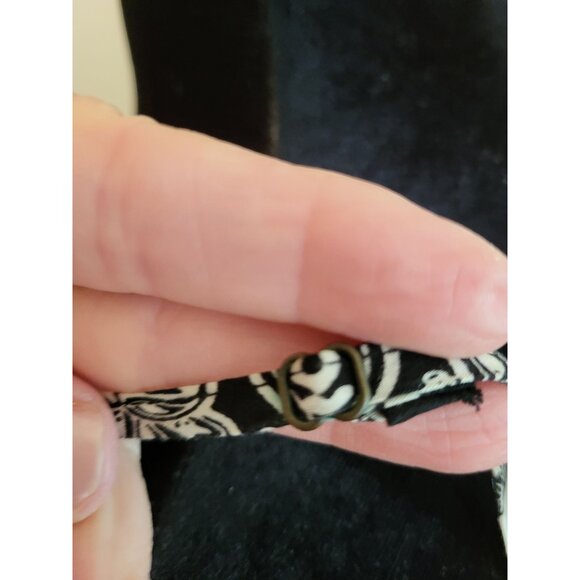 Black/White Elephant Spaghetti Strap Rayon Maxi Dress M Boho Artsy Travel - Picture 7 of 8